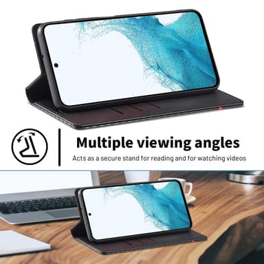 SKALO Samsung A26 5G LC.IMEEKE Carbon Fiber Lompakkokotelo - Musta