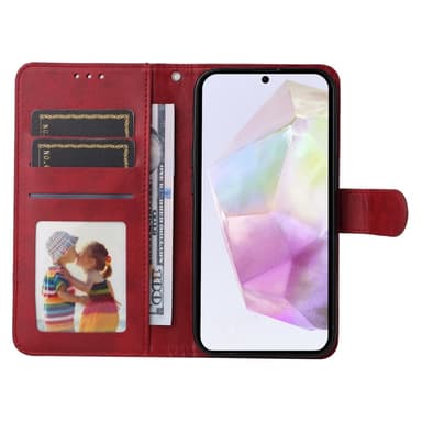 SKALO Samsung A56 5G PU-nahka Lompakkokotelo - Punainen