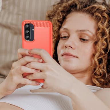 SKALO Samsung A56 5G Armor Carbon Suojakuori - Punainen