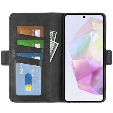SKALO Samsung A56 5G Premium ID Lompakkokotelo - Musta