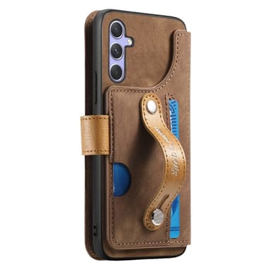 SKALO Samsung A26 5G SW-01 Retro PU-Nahka Lompakkokotelo - Ruskea
