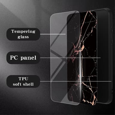SKALO Samsung A56 5G Marmori Karkaistu Lasi TPU Suojakuori - #2