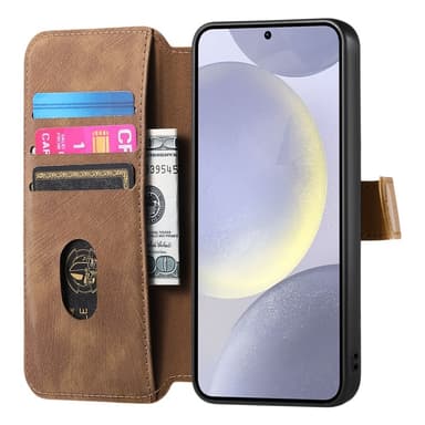 SKALO Samsung A26 5G SW-01 Retro PU-Nahka Lompakkokotelo - Ruskea