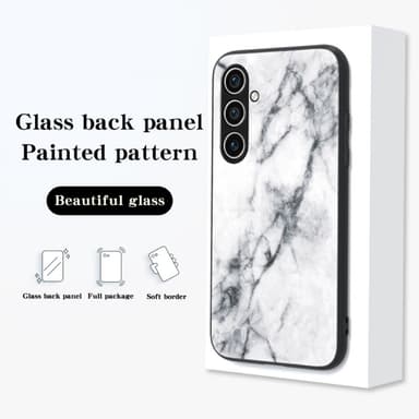 SKALO Samsung A56 5G Marmori Karkaistu Lasi TPU Suojakuori - #2