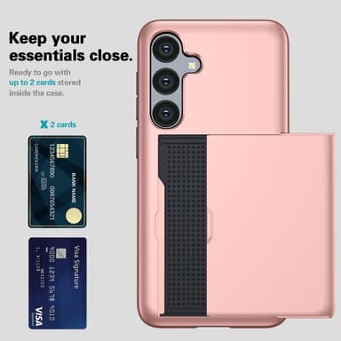 SKALO Samsung A36 5G Armor Korttikotelo Suojakuori - Musta