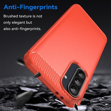SKALO Samsung A56 5G Armor Carbon Suojakuori - Punainen