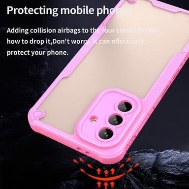 SKALO Samsung A56 5G Armor Hybrid Frosted Suojakuori - Pinkki