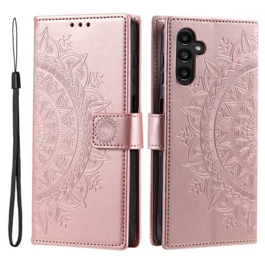SKALO Samsung A56 5G Mandala Lompakkokotelo - Ruusukulta