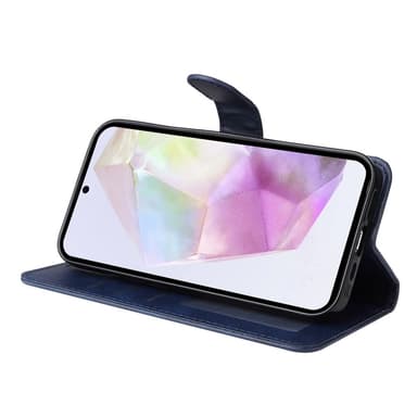 SKALO Samsung A56 5G PU-nahka Lompakkokotelo - Sininen