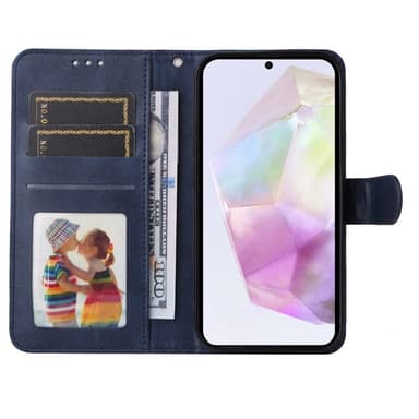 SKALO Samsung A56 5G PU-nahka Lompakkokotelo - Sininen