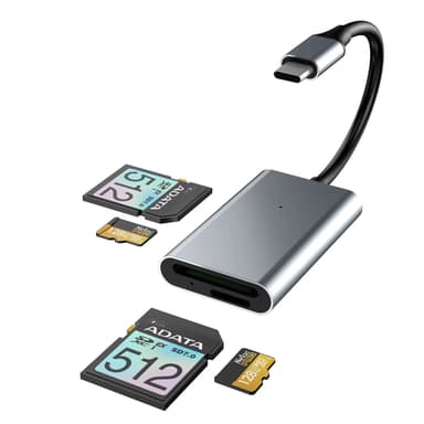 NÖRDIC USB-C 3.0 Kortinlukija 4 paikkaa SD4.0, SD3.0, MicroSD4.0, MicroSD3.0 UHS-I/UHS-II