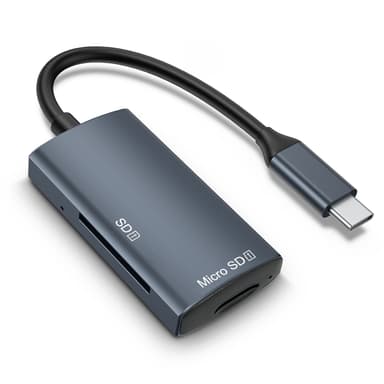 NÖRDIC USB-C 3.0 Kortinlukija 2 paikkaa SD3.0, MicroSD3.0 UHS-I