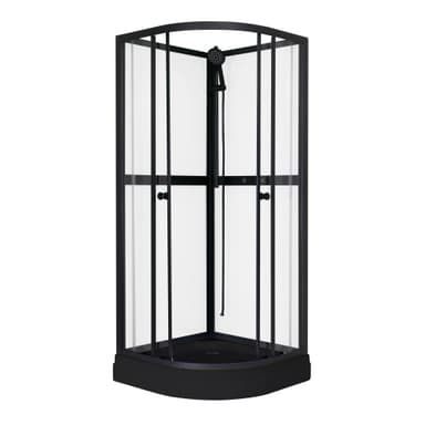 Suihkukaappi Aurora Round Black - 90 x 90 x 195 cm