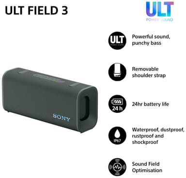 Sony ULT Field 3 kannettava kaiutin (metsänharmaa)
