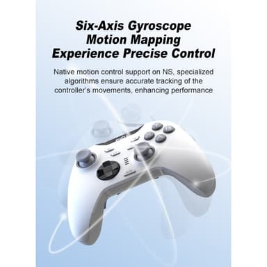 Langaton Bluetooth-peliohjain vastaanottimella Yhteensopiva Steam PC Android iOS Nintendo Switchin kanssa - valkoinen