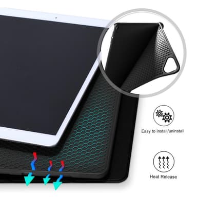 Kolminkertainen jalustallinen tablettikotelo Apple iPad 10.2 2019/2020 /2021 - Musta