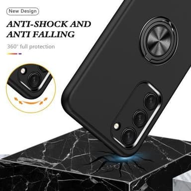 Samsung Galaxy S23 Sormirengas Sivutuen Hybridikotelo - Musta