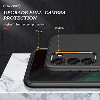 Samsung Galaxy S23 Sormirengas Sivutuen Hybridikotelo - Musta