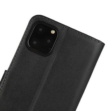 iPhone 11 Split Nahkainen Lompakkoteline - Musta