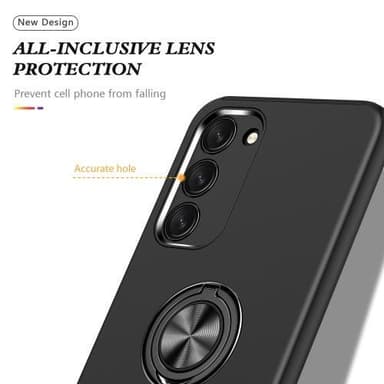 Samsung Galaxy S23 Sormirengas Sivutuen Hybridikotelo - Musta