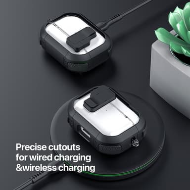 AirPods 4 -kotelolle DUX DUCIS PC+TPU Bluetooth-kotelo / kuori koukulla