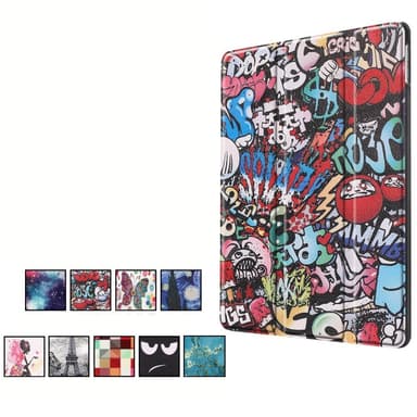 Apple iPad 10.2 Kolmintaitettava teline -tablettikotelo - Graffitikuvio