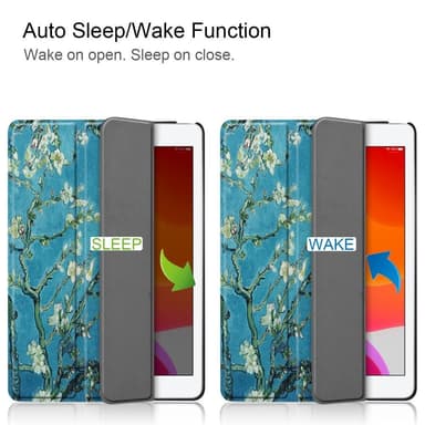 Apple iPad 10.2 (2019) Pattern PU kolminkertainen jalusta tablettikotelo - Kukka