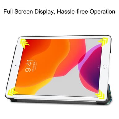 Apple iPad 10.2 (2019) Pattern PU kolminkertainen jalusta tablettikotelo - Kukka
