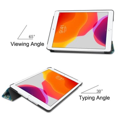Apple iPad 10.2 (2019) Pattern PU kolminkertainen jalusta tablettikotelo - Kukka