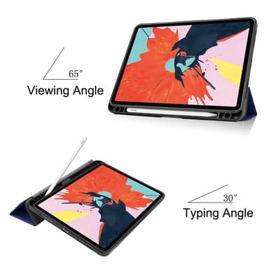 Apple iPad Air (2020) (2022) Kolminkertainen jalusta tablettikotelo - tummansininen