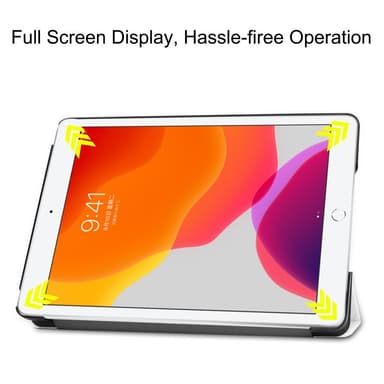 Apple iPad 10.2 2021/2020/2019 Kolminkertainen jalusta tablettikotelo - valkoinen