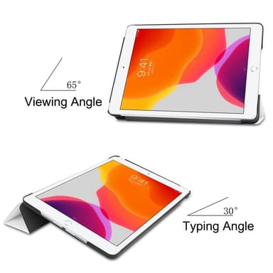 Apple iPad 10.2 2021/2020/2019 Kolminkertainen jalusta tablettikotelo - valkoinen