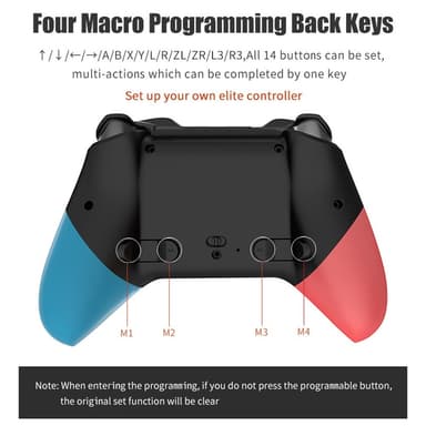 Yhteensopiva langattoman Nintendo Switch -peliohjaimen värinäsuunnittelun kanssa - sininen+punainen
