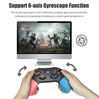 Yhteensopiva langattoman Nintendo Switch -peliohjaimen värinäsuunnittelun kanssa - sininen+punainen