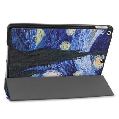 Apple iPad 10.2 2021/2020/2019 Kuvio PU-kolminkertainen teline -tablettikotelo - abstrakti