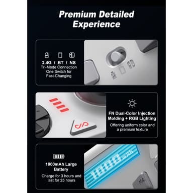 Langaton Bluetooth-peliohjain vastaanottimella Yhteensopiva Steam PC Android iOS Nintendo Switchin kanssa - Vaaleanpunainen