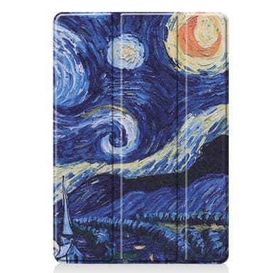 Apple iPad 10.2 2021/2020/2019 Kuvio PU-kolminkertainen teline -tablettikotelo - abstrakti