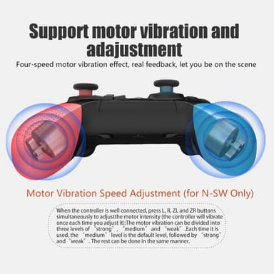Yhteensopiva langattoman Nintendo Switch -peliohjaimen värinäsuunnittelun kanssa - sininen+punainen