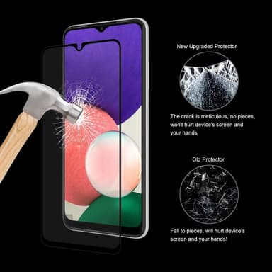 Samsung Galaxy A22 5G HAT PRINCE Täysi peittävä karkaistu lasi