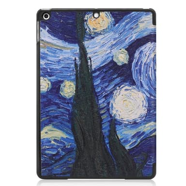 Apple iPad 10.2 2021/2020/2019 Kuvio PU-kolminkertainen teline -tablettikotelo - abstrakti