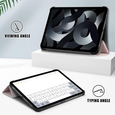 Kolminkertainen telinekotelo iPad 10.9 (2022) -tabletin suojukselle - ruusukulta