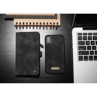 CASEME Irrotettava 2-in-1 monipaikkainen lompakkokotelo iPhone X/XS: lle