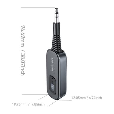Autostereo Bluetooth-lähetinvastaanotin 3,5 mm Aux-sovitin kaiutinvahvistimelle