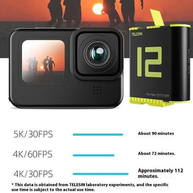 Akku GoPro Hero 12.11.10.9 toimintakameralle 1750mAh vaihtoakku