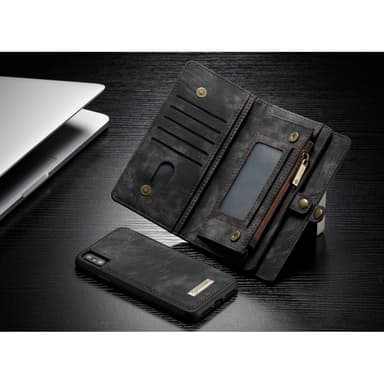 CASEME Irrotettava 2-in-1 monipaikkainen lompakkokotelo iPhone X/XS: lle
