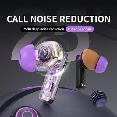 MBLUE AR03pro ANC melunvaimennus Bluetooth 5.3 -nappikuulokkeet matalan viiveen pelikuulokkeet - Violetti