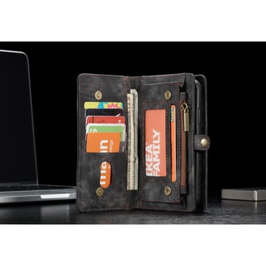 CASEME Irrotettava 2-in-1 monipaikkainen lompakkokotelo iPhone X/XS: lle