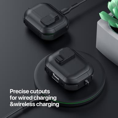 AirPods 4 -kotelolle DUX DUCIS PC+TPU Bluetooth-kotelo / kuori koukulla