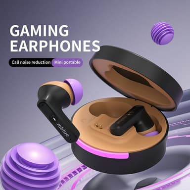 MBLUE AR03pro ANC melunvaimennus Bluetooth 5.3 -nappikuulokkeet matalan viiveen pelikuulokkeet - Violetti
