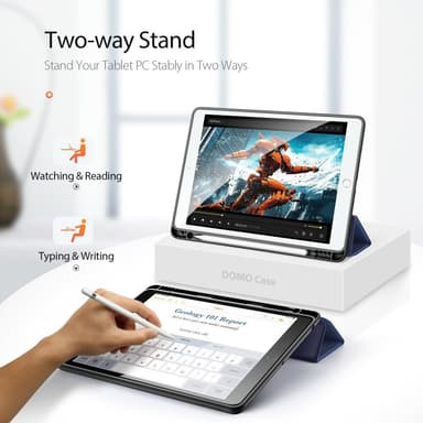 DUX DUCIS Domo Apple iPad 10.2 2021/2020/2019 Kolminkertainen jalusta Sininen